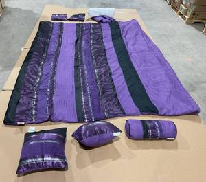 lot 214 image: 7 PCS Purple King Size Bedroom Set