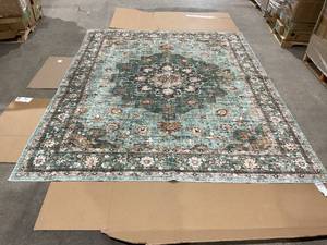 lot 96 image: Washable Oriental Area Rug - Rugs for Living Room Soft Carpet for Bedroom Waterproof