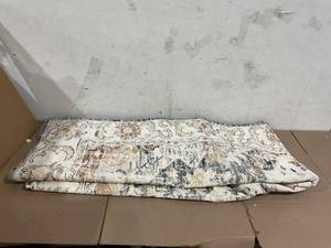 lot 167 image: Jinchan Area Rug Machine Washable Rug, Boho Vintage Floral Low Pile Large Thin Non-Slip Non-Shedding Carpet