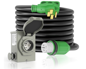 lot 115 image: RVINGPRO 50 Amp Generator Cord and Pre-Drilled Power Inlet Box, 15FT Generator Cord 50 Amp 4 Prong