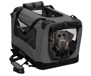 lot 141 image: 2PET Foldable Dog Crate - Soft, Easy to Fold & Carry Dog Crate for Indoor & Outdoor Use 28.0L x 20.0W x 20.0H