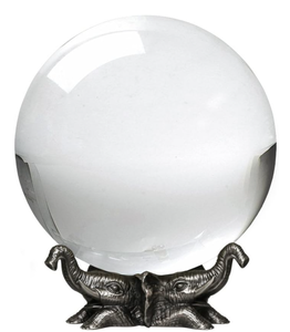 lot 45 image: Amlong Crystal Clear Crystal Ball with Elephant Stand