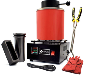 lot 46 image: TOAUTO 3KG Gold Melting Furnace TGF3000,1400W 2000F Digital Electric Melting Furnace with Graphite Crucible for Melt Scrap