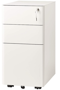 lot 47 image: DEVAISE 3-Drawer Slim Vertical File Cabinet, Fully Assembled Except Casters, LegalLetter Size