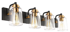 lot 54 image: SOLFART Vintage Vanity Lighting Fixtures for Bathroom Black with Bronze Wall Lamp Sconce Black with Bronze 4 Lights