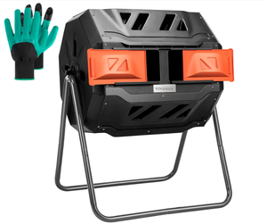lot 168 image: VIVOSUN Outdoor Tumbling Composter Dual Rotating Batch Compost Bin, 43 Gallon