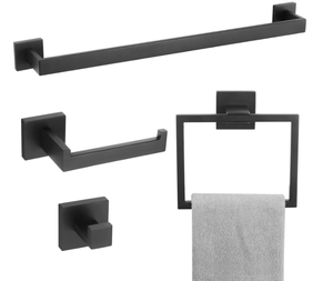 lot 195 image: KOKOSIRI Bath Towel Bar Set 4 Piece Bathroom Hardware Accessories Set