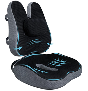 lot 197 image: Memory Foam Seat Cushion & Lumbar Support Pillow for Office Chair Car Wheelchair