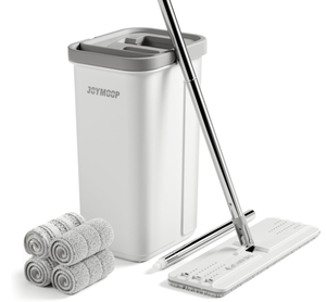 lot 198 image: JOYMOOP Mop and Bucket with Wringer Set, Hands Free Flat Floor Mop and Bucket