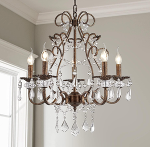 lot 312 image: Saint Mossi 5-Lights Crystal Chandelier in Farmhouse Chandelier Style
