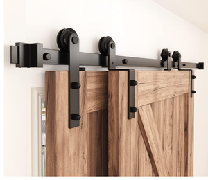 lot 356 image: ZEKOO 4 FT Bypass Sliding Barn Door Hardware Kit