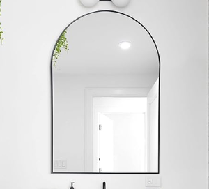 lot 448 image: Head West Arch Shaped Thin Metal Framed Modern Vanity Mirror