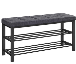 lot 460 image: SONGMICS Black Shoe Bench