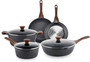 lot 70 image: 8 PCS SENSARTE Cookware Set, Pots and Pans with Lid, Granite Kitchen Cookware Set with Swiss nonstick Coating