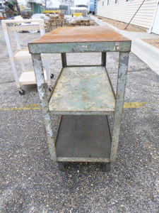 Metal Shop Cart on Wheels