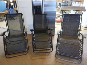 3 Anti-Gravity Folding Outdoor Chairs