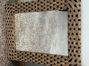 lot 16 image: Bohemian Woven Wall Mirror Measuring 18 x 24.5