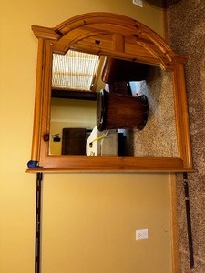 lot 21 image: Mirrored Wood to be Attached to a Dresser Measuring 47W x 72H