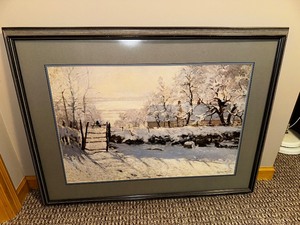lot 51 image: Print of Claude Money La Pie, Effect De Neige Framed Print Meauring 33.5 x 25