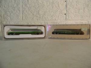 lot 37 image: 2 - CON-COR N Scale BURLINGTON NORTHERN 60 FLAT CAR #0001-012118 & 50 STEEL FLATCAR #0001-01201H - IN BOX - FANTASTIC PIECES - SEE PICTURES