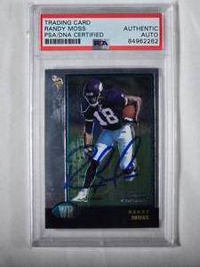lot 3 image: Randy Moss Rookie 1998 Bowman Chrome PSA  Authenticated & Certified on Card Auto