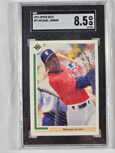 lot 6 image: Michael Jordan Rookie 1991 Upper Deck Short Print No. SP1 SGC Graded 8.5 NM MT