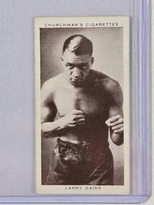 lot 7 image: Larry Gains 1938 Churchmans Cigarettes No. 17 Vintage Boxing Card