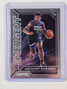 lot 13 image: Anthony Edwards Rookie 2020-21 Panini Prizm Emergent No. 3