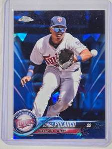 lot 67 image: Jorge Polanco 2018 Topps Chrome Sapphire 107 Chrome