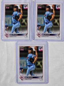 lot 70 image: Lot of 3 Joe Ryan British Version Rookie Cards 2022 Topps 19 UK Edition