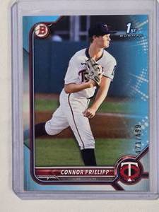 lot 71 image: Connor Prielipp 2022 1st Bowman Blue No. BD-8 Numbered 471499