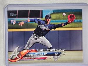 lot 77 image: Ronald Acuna Jr. Rookie Debut 2018 Topps US252 Update Series