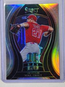 lot 83 image: Mike Trout 2021 Panini Select Prizm Refractor No. 25M-7