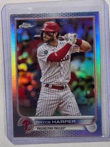 lot 95 image: Bryce Harper 2022 Topps Chrome Refractor No. 220