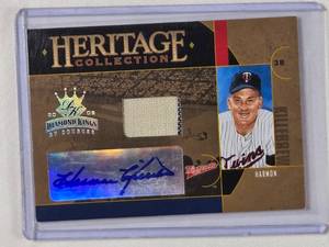 lot 101 image: Harmon Killebrew 2005 Relic Auto Diamond Kings Heritage Collection No. HC14 - Numbered 4550