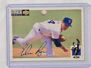 lot 130 image: Nolan Ryan 1993 Silver Auto Upper Deck Collectors Choice No. 249