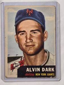 lot 159 image: Alvin Dark 1953 Vintage Topps Baseball Card No. 109