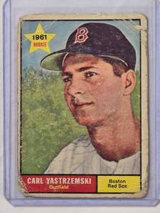 lot 163 image: Carl Yatrzemski 1961 Topps No. 287 Vintage Baseball Card