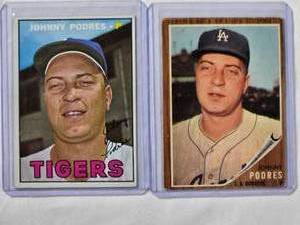 lot 166 image: Lot of 2 Johnny Podres Vintage Baseball Cards 1962 Topps No. 280 & 1967 Topps No. 284