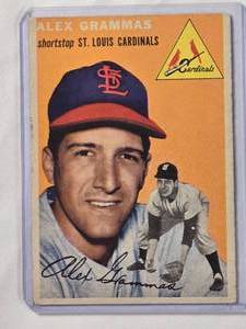 lot 170 image: Alex Grammas 1954 Topps No. 151 Vintage Baseball Card