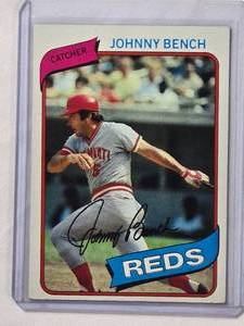 lot 173 image: Johnny Bench 1980 Topps No. 100