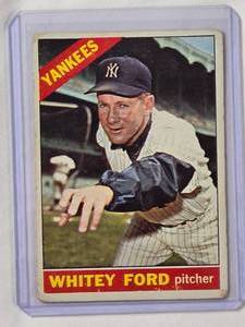 lot 180 image: Whitey Ford 1966 Topps No. 160 Vintage Baseball Card