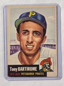 lot 187 image: Tony Bartirome 1953 Topps No. 71 Vintage Baseball Card