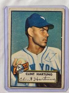 lot 192 image: Clint Hartung 1952 Topps No. 141 Vintage Baseball Card