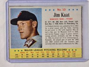 lot 197 image: Jim Kaat 1963 Post No. 10 Vintage Baseball Card