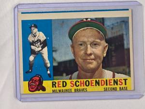lot 202 image: Red Schoendienst 1960 Topps No. 335 Vintage Baseball Card