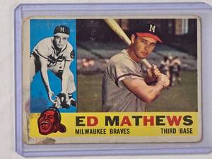 lot 205 image: Ed Mathews 1960 Topps No. 420 Vintage Baseball Card