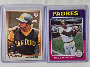 lot 208 image: Lot of 2 Dave Winfield Cards 1978 Topps No. 530 & 1975 Topps No. 61
