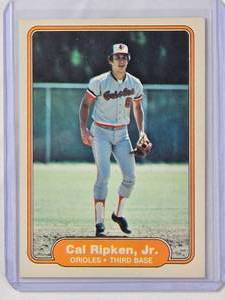 lot 213 image: Cal Ripken Jr. Rookie Card 1982 Fleer No. 176