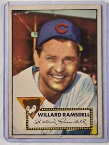 lot 219 image: Willard Ramsdell 1952 Topps No. 114 Vintage Baseball Card